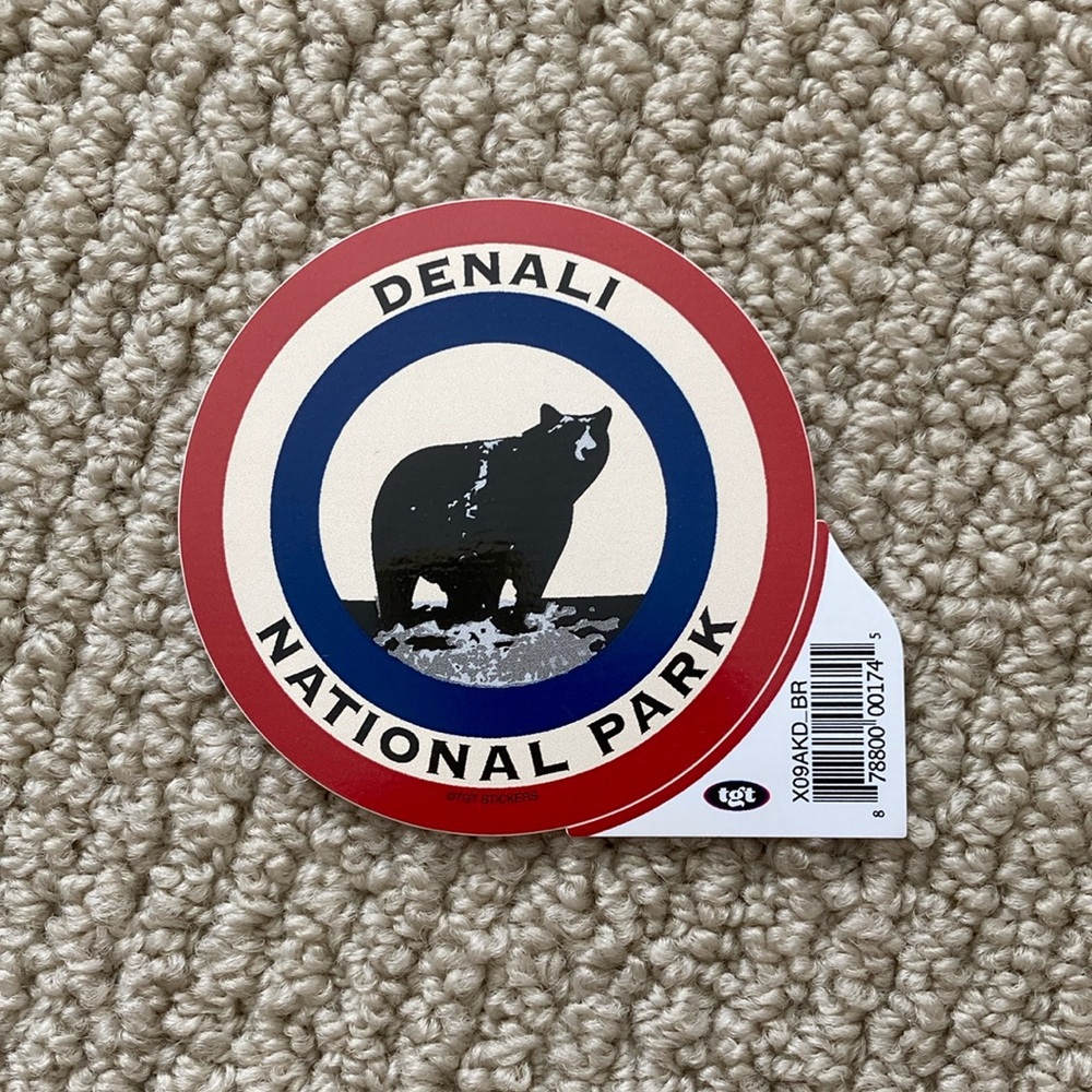 Denali National Park Bear Sticker Alaska Parks Project Souvenir Abstract